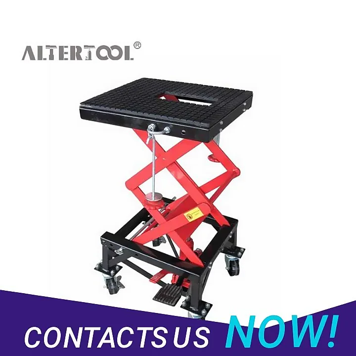 Altertool 300lb Motorcycle Scissor Lift Jack Rubber Pad Folding ...