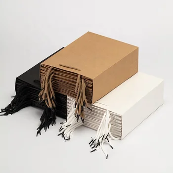 Custom Branded Products Boutique Carrier Bags Bolsas Recycled brown white black craft gift shopping packaging paper bags