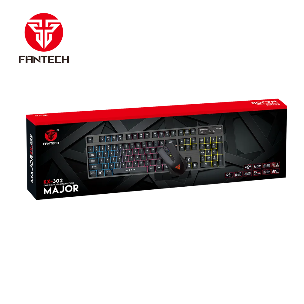 Fantech Combo KX302 Major Gaming Keyboard and Macro Programmable Mouse Combo