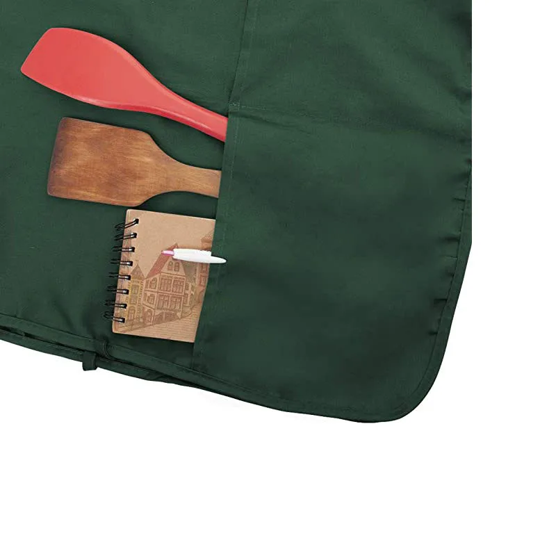 Custom Advertisement  LOGO Cleaning Smock Cooking Waist Polyester Black Unisex Women Vest Plus Size Double Sided Cobbler Apron
