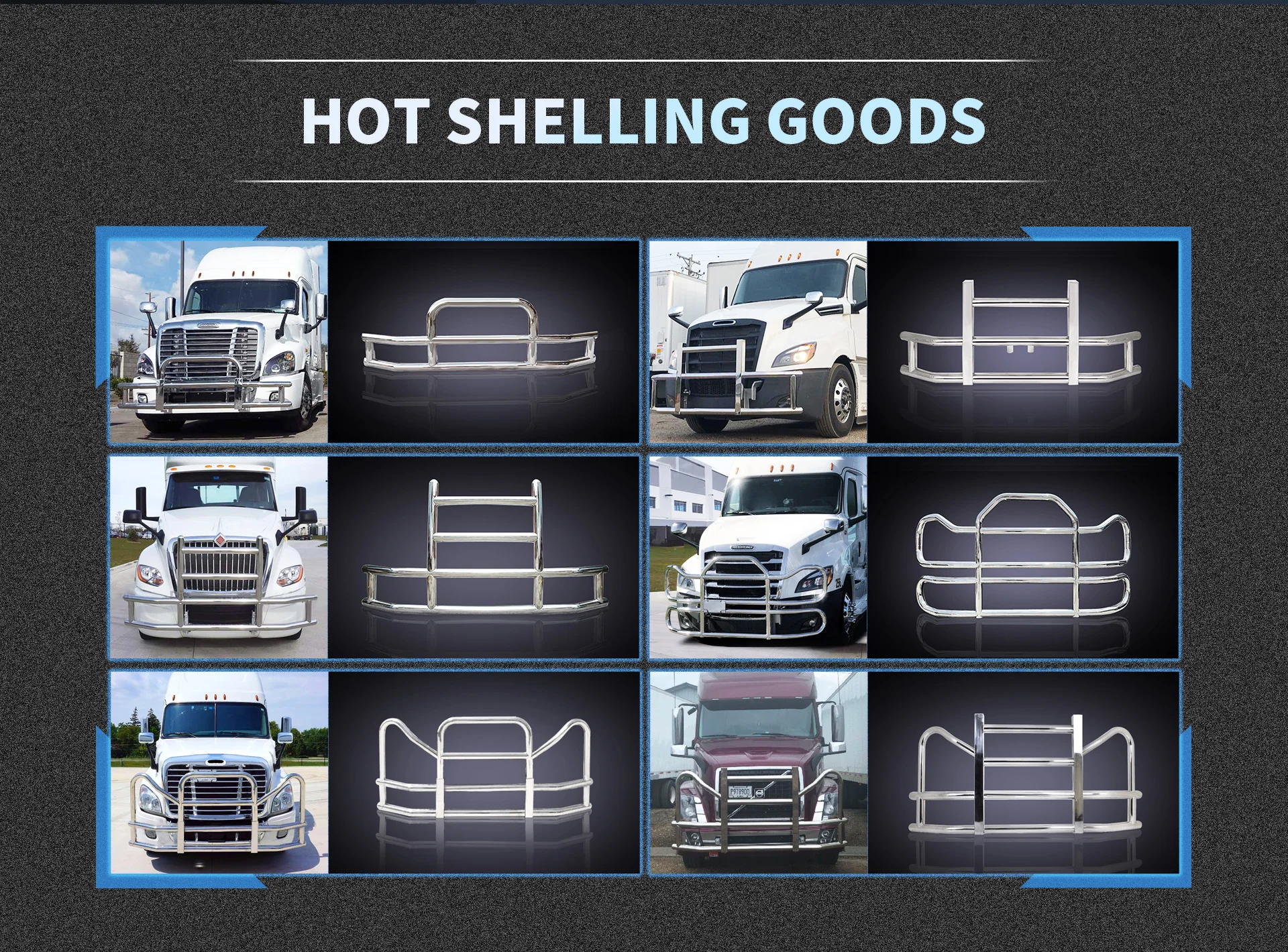 304 Stainless Steeldeer Guard Bracket Freightliner Deer Guard For Semi