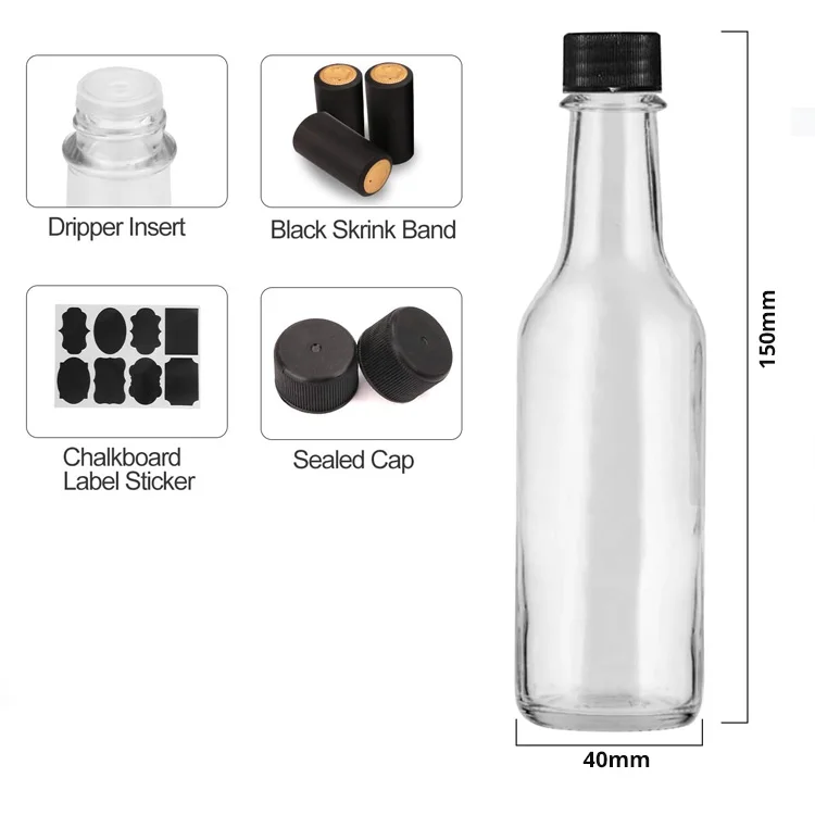 90ml 100ml 150ml Glass Bottle Hot Sauce Bottle Chili Tomato Sauce Glass Bottles With Screw Cap