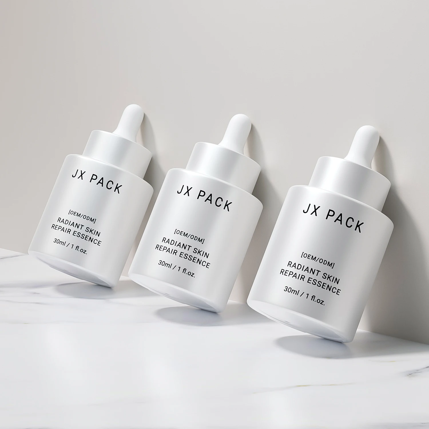 Luxury 1 oz Custom Empty Essential Oil Packaging 30ml 50ml Round Thick Cosmetic Face Serum Glass Dropper Bottle