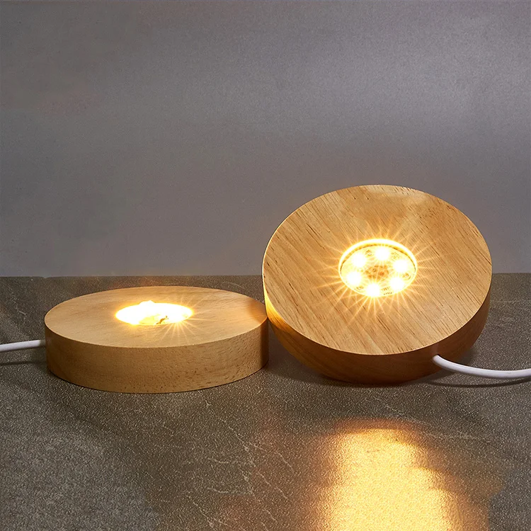 TSD DZ001 - Modern Night Light with Wooden LED Lamp Base