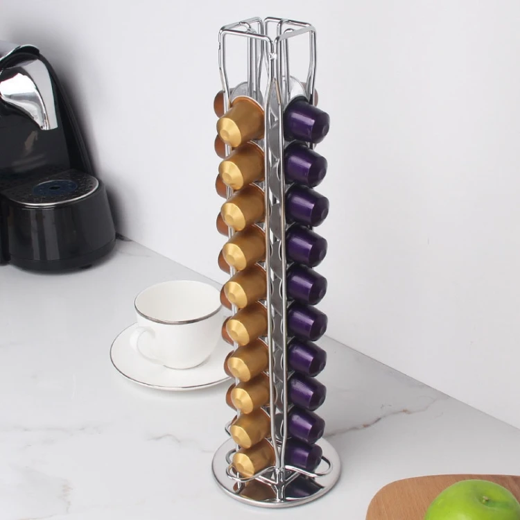 360 Degree Home Capsule Coffee Rack Electroplated Iron Capsule Storage ...