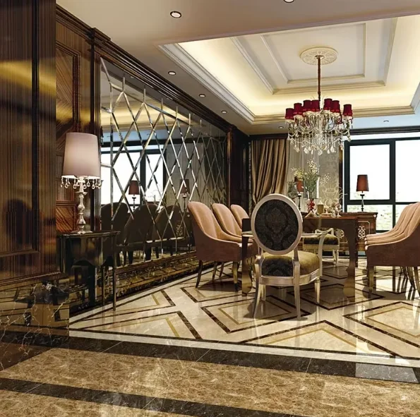 product modern classic waterjet marble tile borders  medallions glossy porcelain composite interior wall heat insulation for villas-1