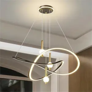 Nordic Home Decor Dining Room Hanging Chandeliers Fixtures LED Modern Gold Pendant Lights