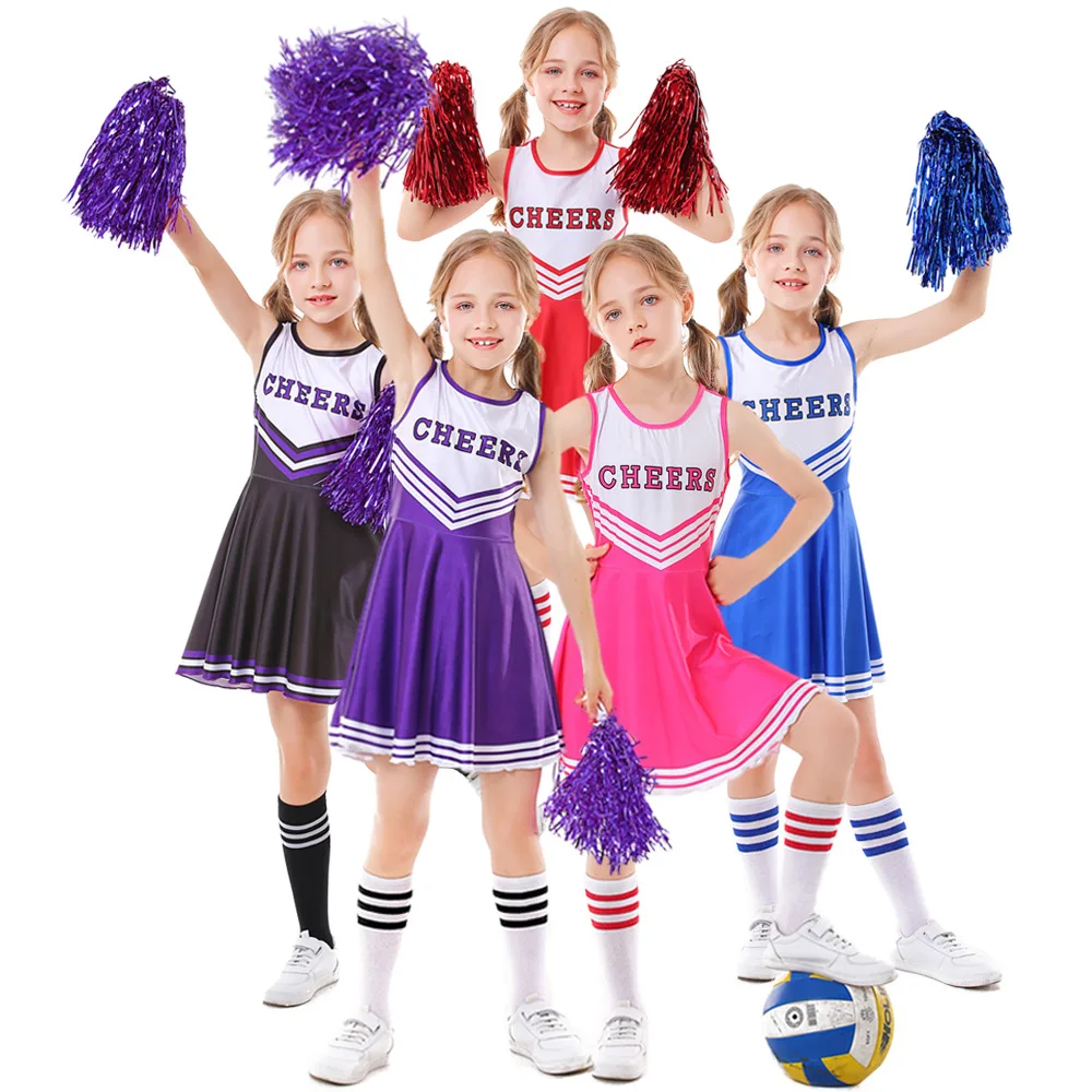 Vetements de pom pom girl pour enfants CHEERS jupe de pom pom girl de football sans manches Alibaba