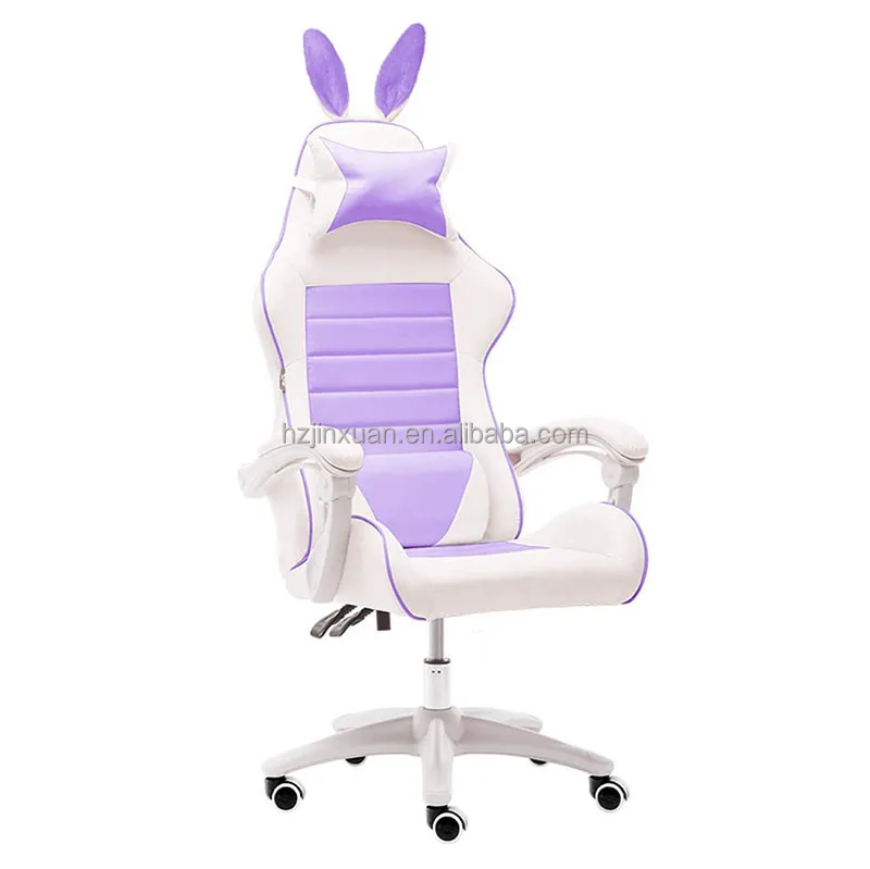 black gaming chair with bunny ears