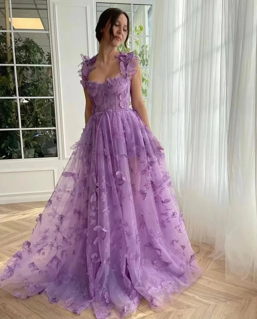 Wholesale Formal Occasion Dress Women Party Wedding Prom Gowns Light Green weetheart A-line Butterfly Evening Dresses,1 Pack