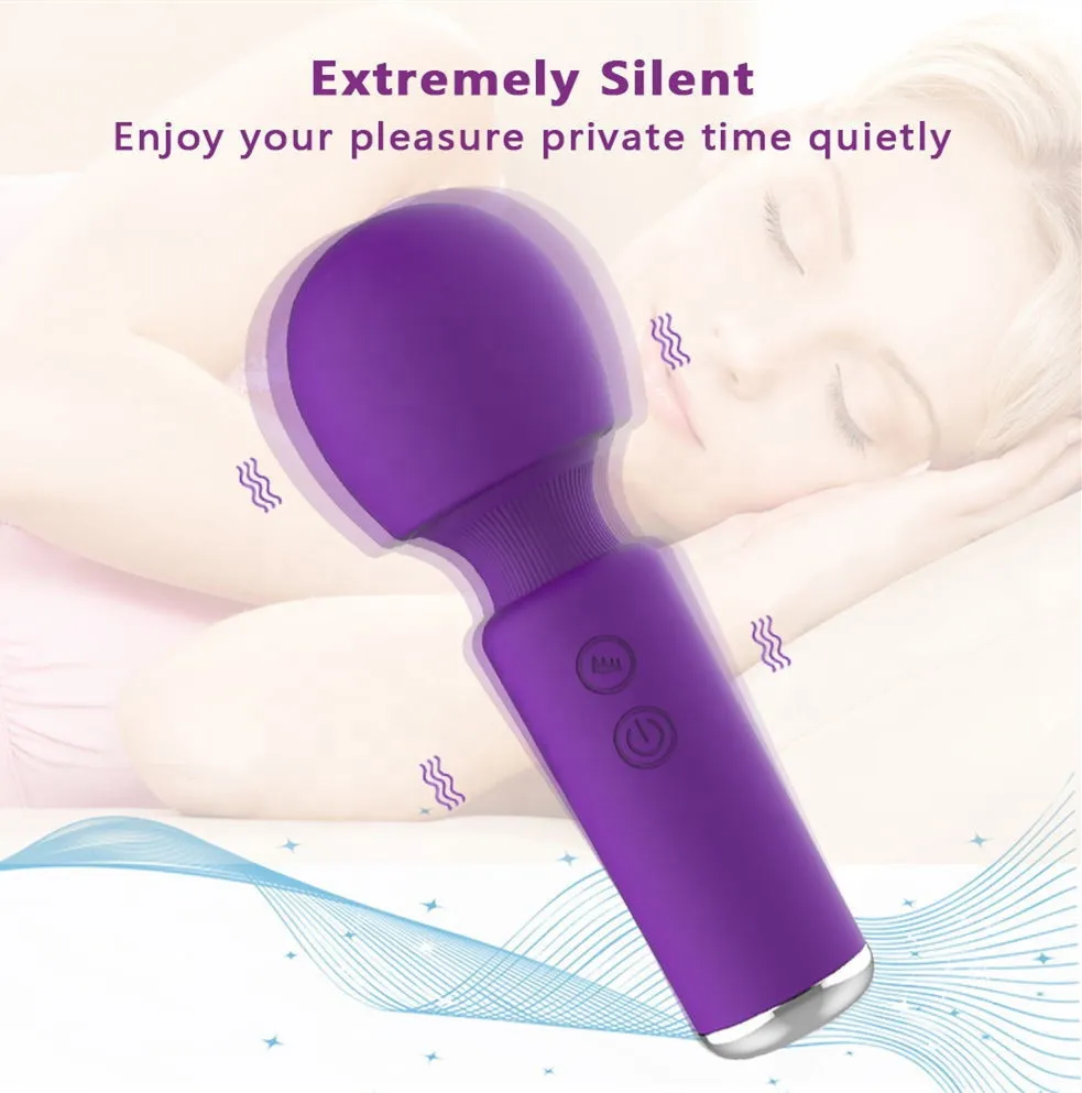 Super Soft Powerful Curved Massage Wand Rechargeable AV Wand Massager Vibrator Sex Toy 10 Speed Mini Wand Massager for Women