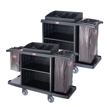 High Quality Rubbermaid Room Attendants Trolley Black Premium Housekeeping  Maid's Cart For Hotel