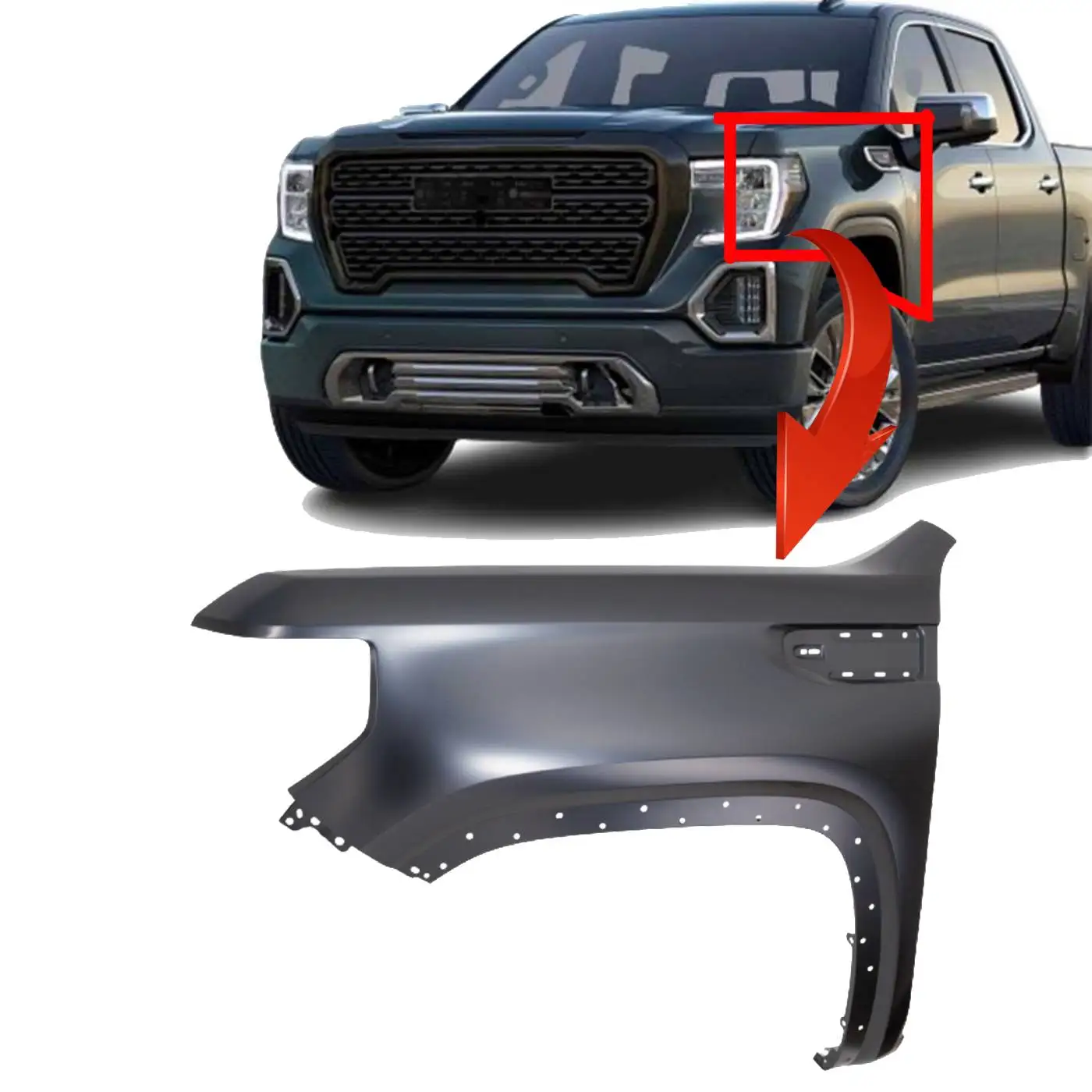 left or right car front fender for GMC sierra 1500 2019 2020 2021