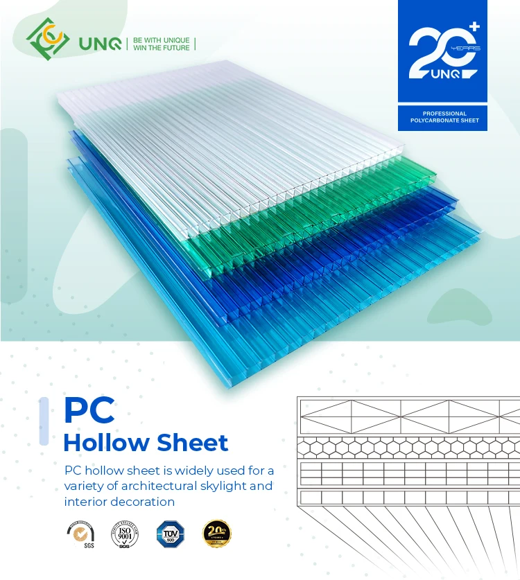 Clear Crystal Polycarbonate Hollow Roofing Sheet Panels 16 Mm Polycarbonate Triple Wall Buy 16