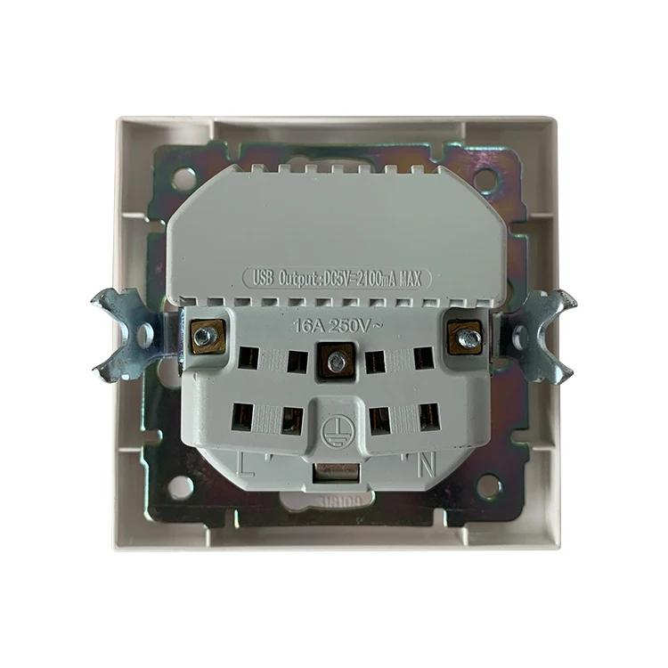 European Socket EU Standard 2pin Electrical Outlet 2USB Socket PC Germany 16A Outlet Socket for House