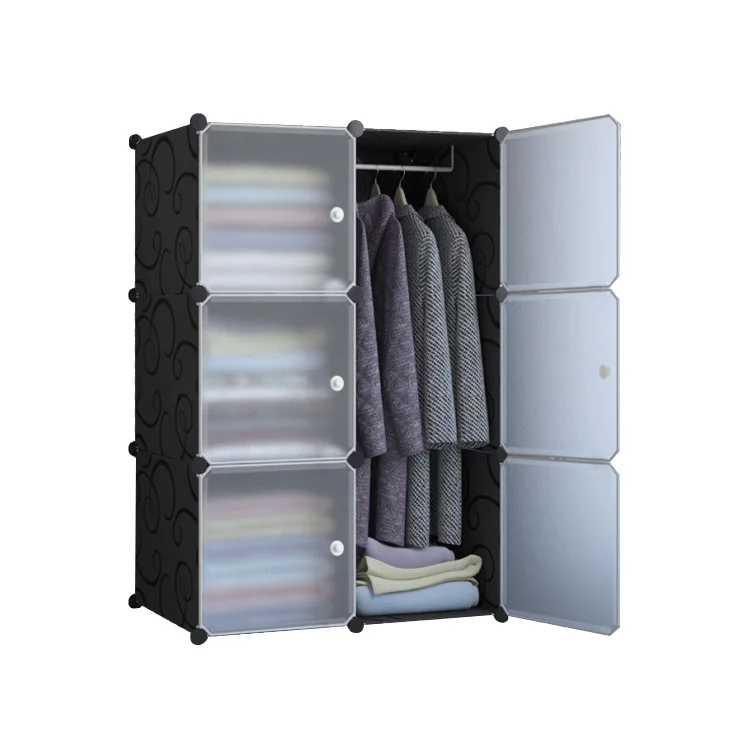 
Modern magic simple assemble furniture diy portable closet folding cabinet pp plastic wardrobe 