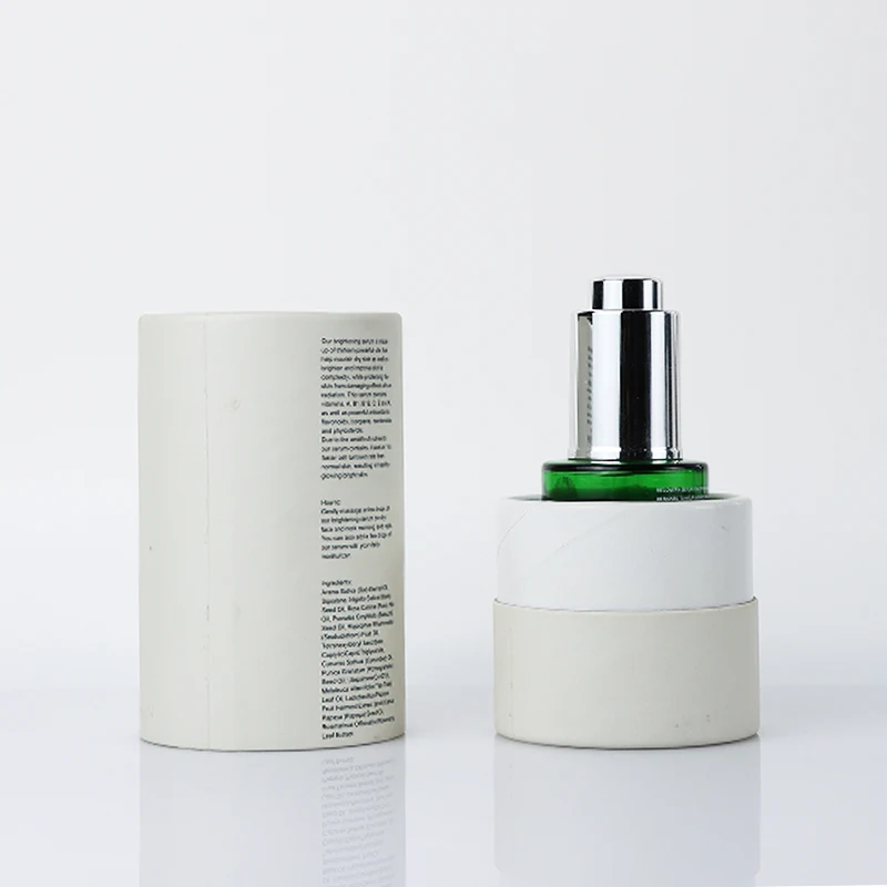 New Design Push Button Flat Shoulder 30ml Essential Oil Bottle Frosted Cosmetic Glass Dropper Bottle