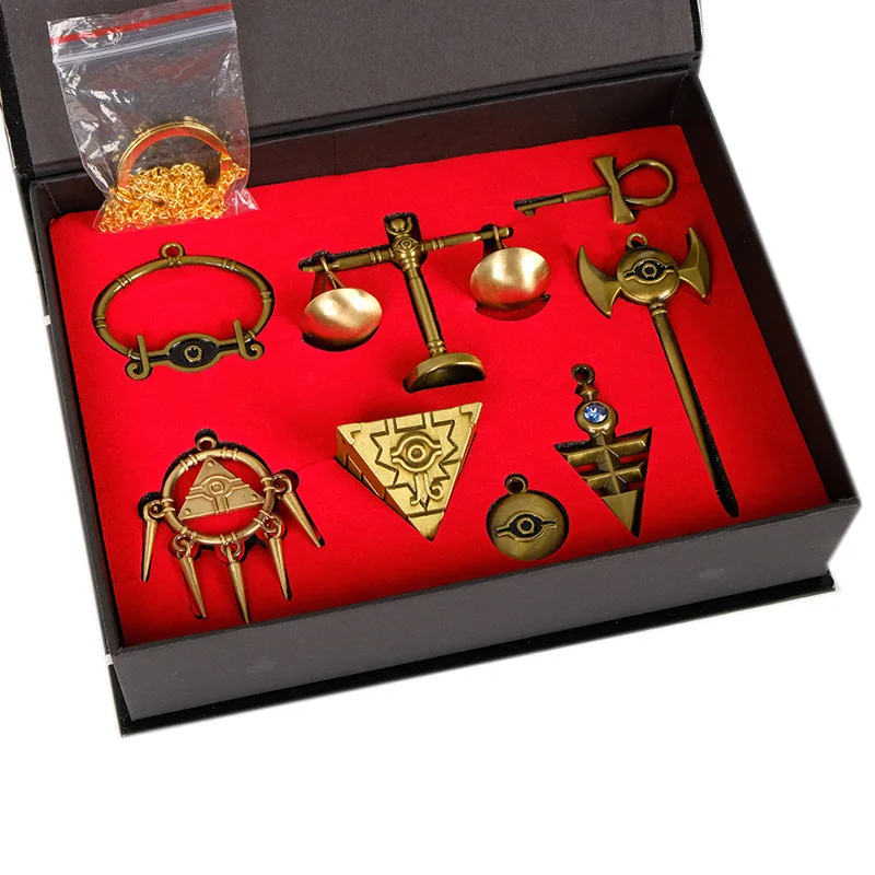 Anime Yu Gi Oh Keychain Millennium Building Block Artifact Necklace Set