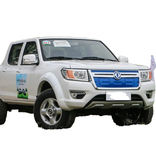 Dongfeng RICH Model EV Double Drive Motor Electric Pickup Truck Left Steering Manual Gear Box Dark Interior Hot Sale in China