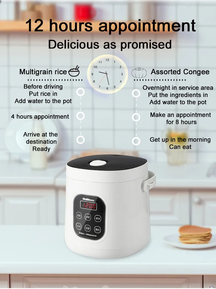 12 V 24 V Electric Cooker Dc Rice Cooker 2 L Car Truck Mini Rice Cooker