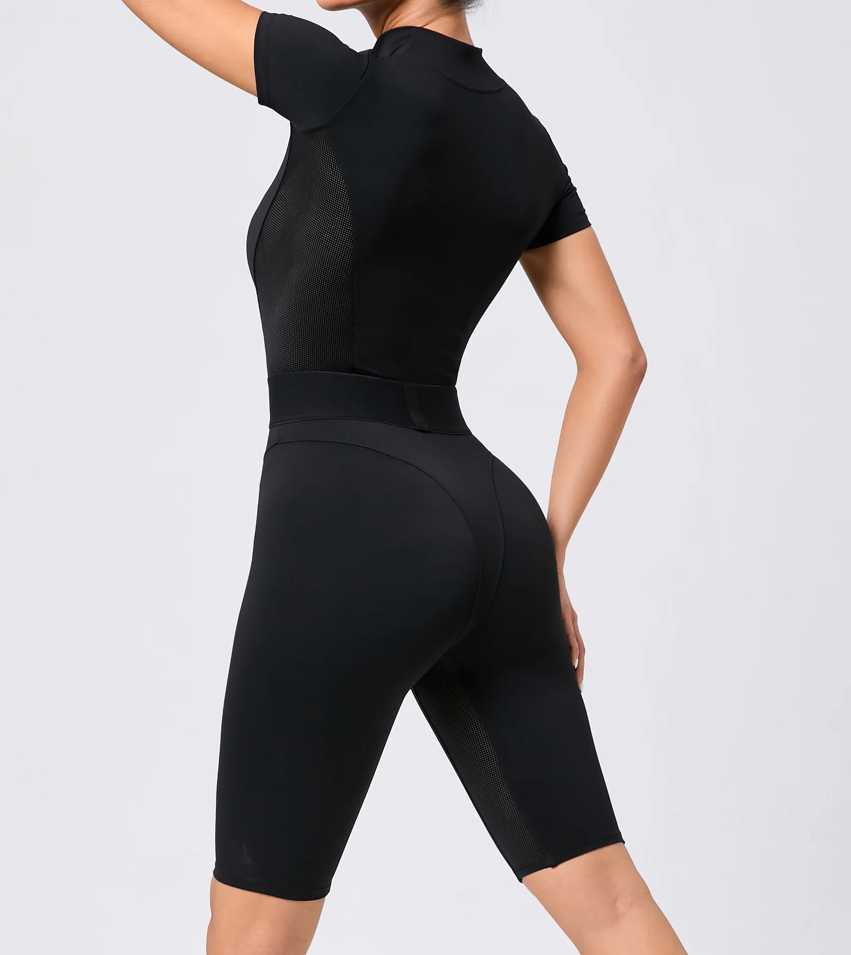 2024 Plus Size Women Jumpsuits Sexy Backless One Piece Workout Fitness Activewear Jumpsuit Short Gym Fitness Sets For Adults factory