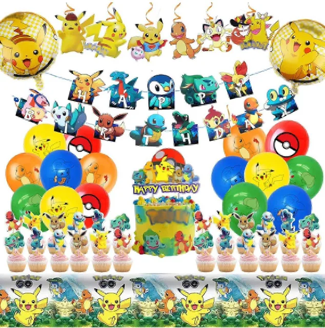 Birthday Party Supplies  Included Birthday banner Cake Topper Cupcake Topper Balloon Themed party  birthday decoration sets