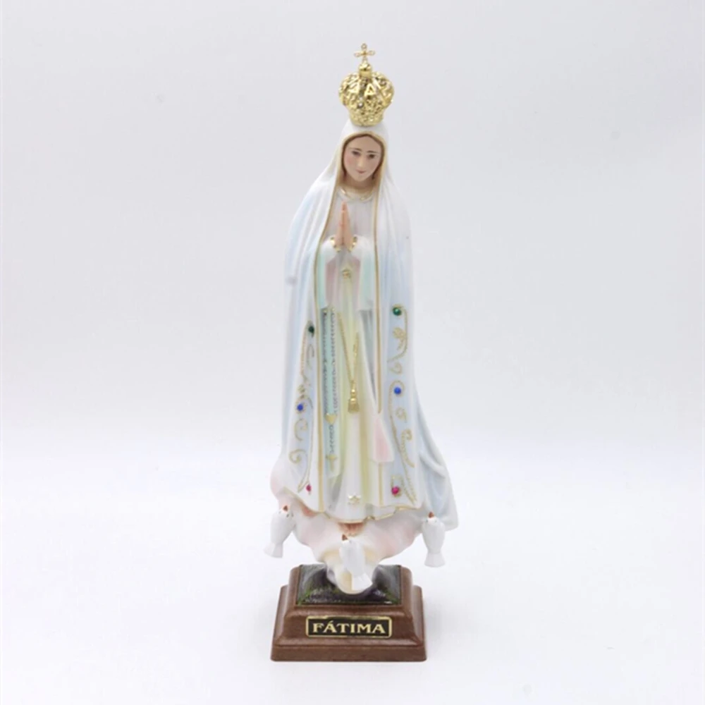 Religious Statue Our Lady of Fatima 9" Statue Figurine Virgin Mary Statue Christian Worship Sculpture