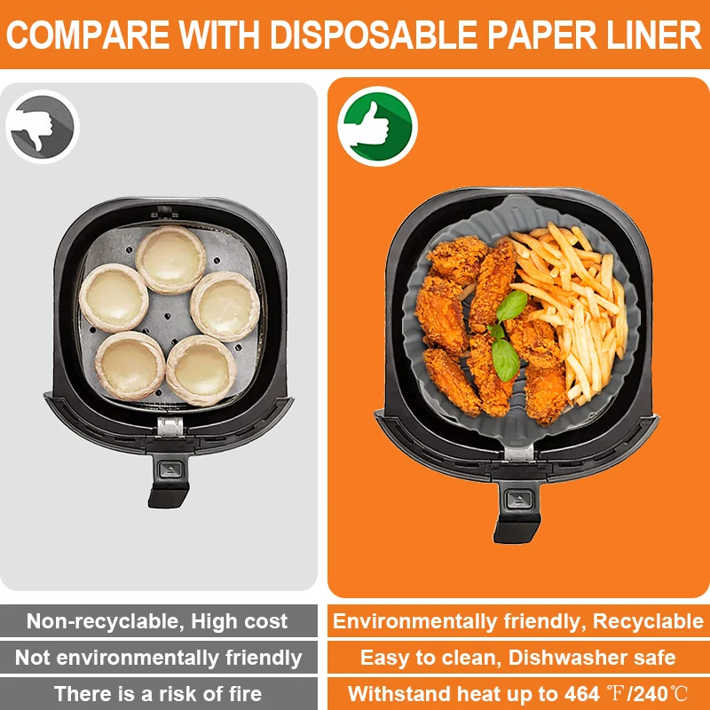 12pcs Accessoires Pour Friteuse à Air Chaud Moules Grill Papiers Four A Convection 8 Accessoires Pour Friteuses 93650055