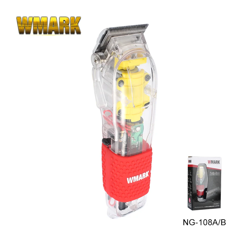 WMARK NG-108 7300RPM プロ仕様 全透明 USB充電式 ヘアクリッパー