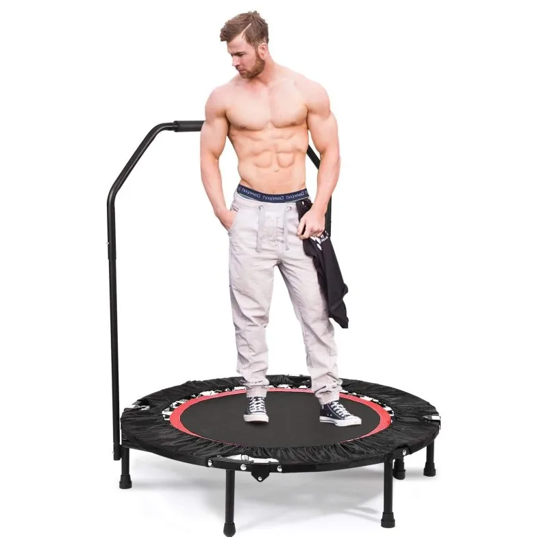 IUNNDS Wholesale Home Gym Equipment Trampoline Fitness Rebounder with T-shaped Handle for Kids/Adults Jumping