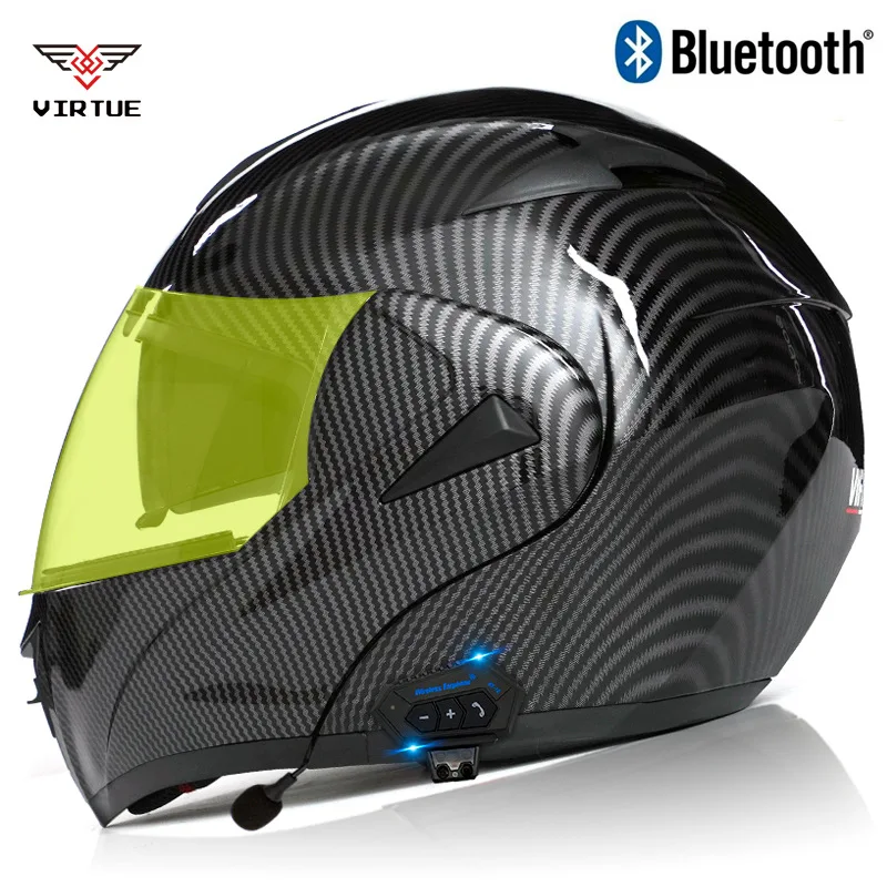 ORIGINE Bluetooth Flip-Up Integraalhelm Motorhelm met Dubbel Vizier