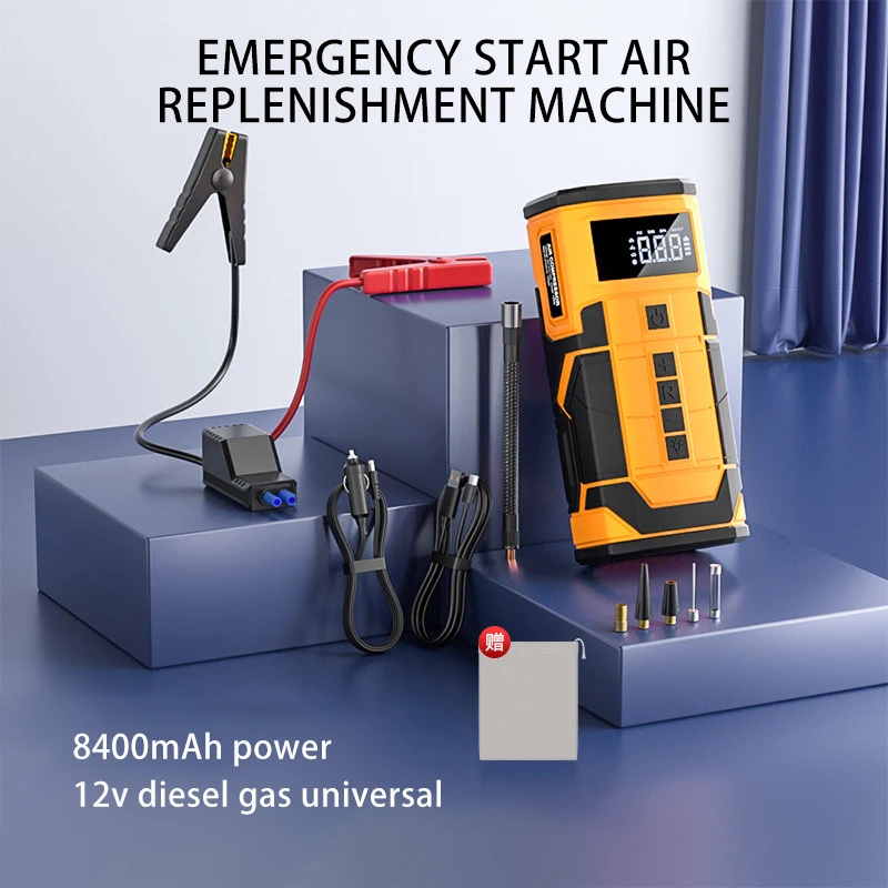 New Wireless 150PSI Jump Starter Battery Booster Battery Tire Inflator Portable Air Compressor Air Pump with Digital Display - view 6