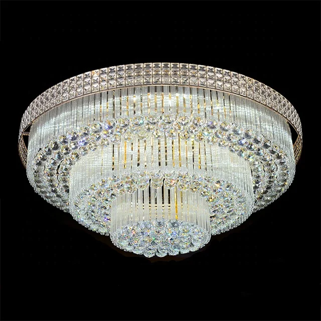 Indoor Modern Simple Drum Crystal Ceiling Lamp For Dining Room Lighting Home Bed Room Decor Lighting