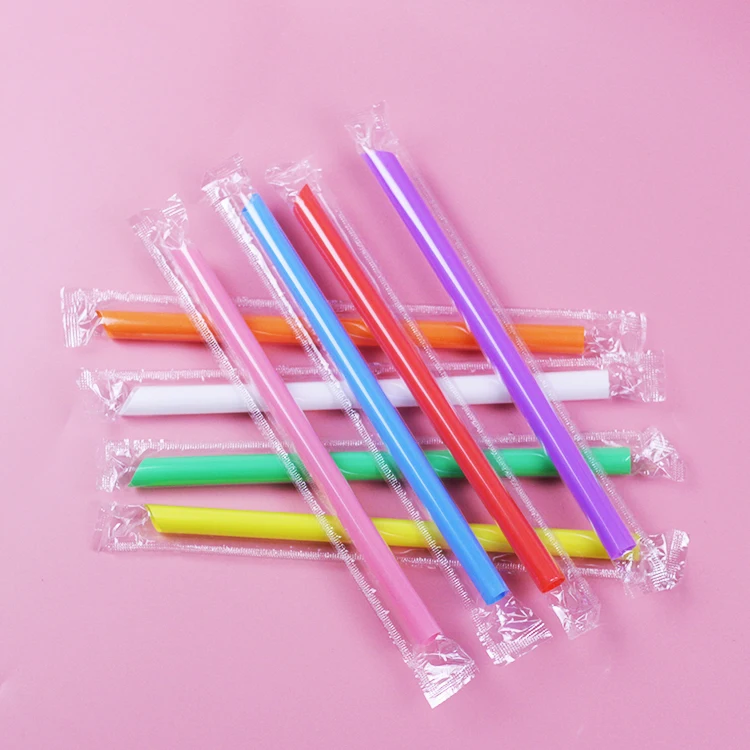 PP Plastic drinking straw individual package straws for boba tea manufacture