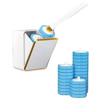 Disposable Toilet Brush Set for Toilet Wall Mounted Cleaning brush head can be thrown toilet cleaning brush