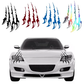 1 Pairs Car Reflective Monster Sticker Scratch Stripe Claw Marks Auto Headlight Vinyl Decal Car Styling
