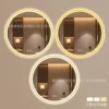 [Gold Frame] Dual Touch + Tri-Color Light + Defogging + Stepless Dimming (Recommended for Bathrooms)