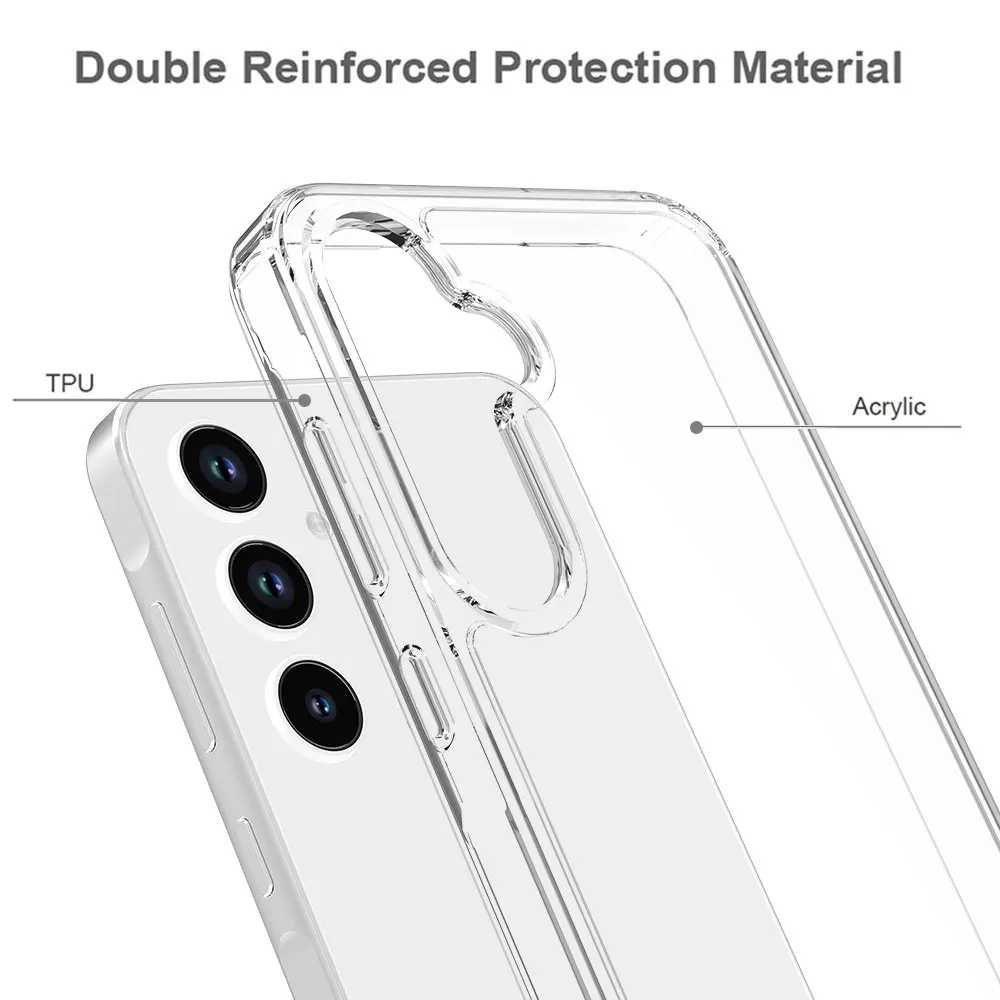 2 In 1 Transparent Phone Case For Samsung Galaxy A35 5G Drop Proof Cases Luxury Design Anti Scratch Clear Tpu Pc Sjk312 details