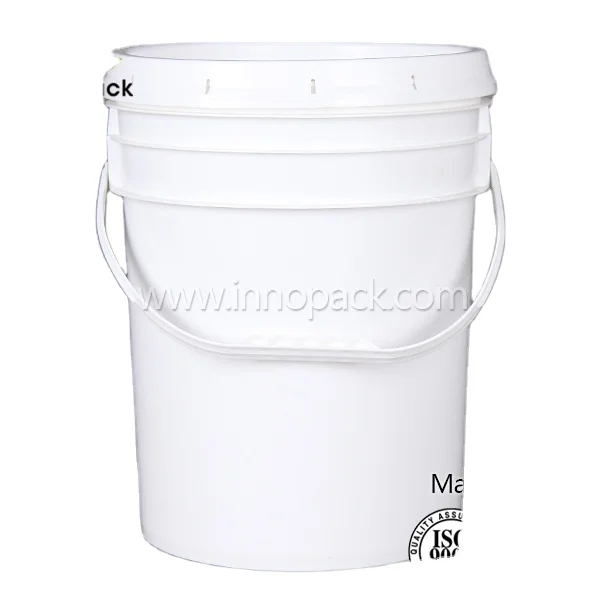 5 Gallon White Bucket & Lid 90 Mil All Purpose Pail BPA Free 6 Pieces Food  Grade