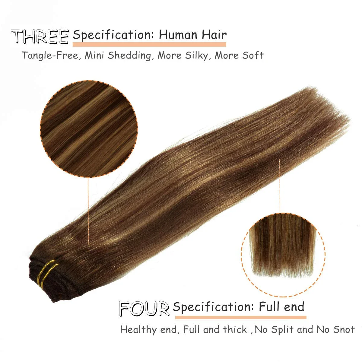 8 pezzi/pacco brasiliani P4/27 clip in estensioni per capelli umani per donne 120G capelli morbidi_voghion.com