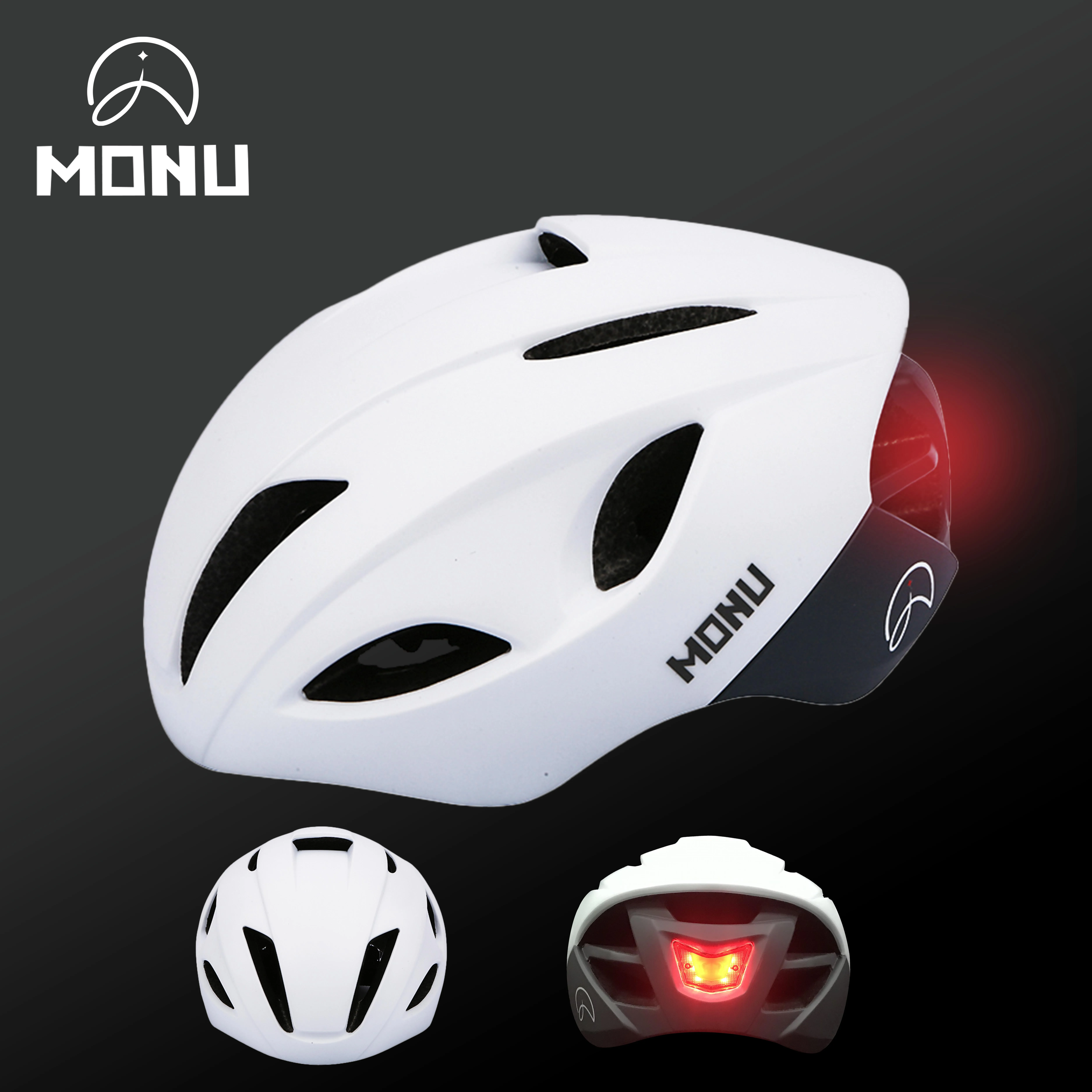 MONU Wholesale Custom City Bicycle Helmet for Adult Men With LED Light And Certifications Road Bike Helmet