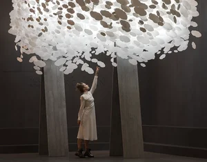 ECOJAS Luxury Glass Chandelier for Hotel Lobby Super Market Wedding Hotel New Design Large Pendent Light