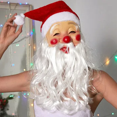 mask party hooded santa claus mask decorations party masks