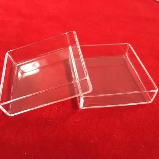 Laboratory Corrosion Resistant Quartz Tray Natural Square Glass Petri Dish /glass Container clear square Saggers