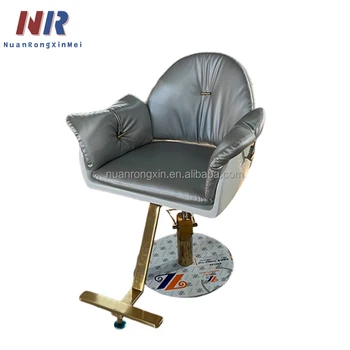 New Design Style beauty Barber Salon furniture  Silver and Gold Styling Chair  lift can be put down barber chair