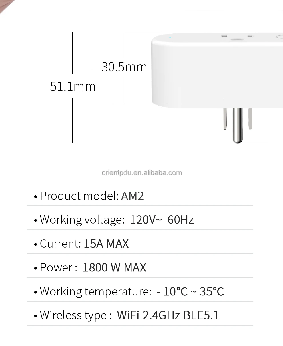 US Standard Smart Socket with Power Monitor and Control