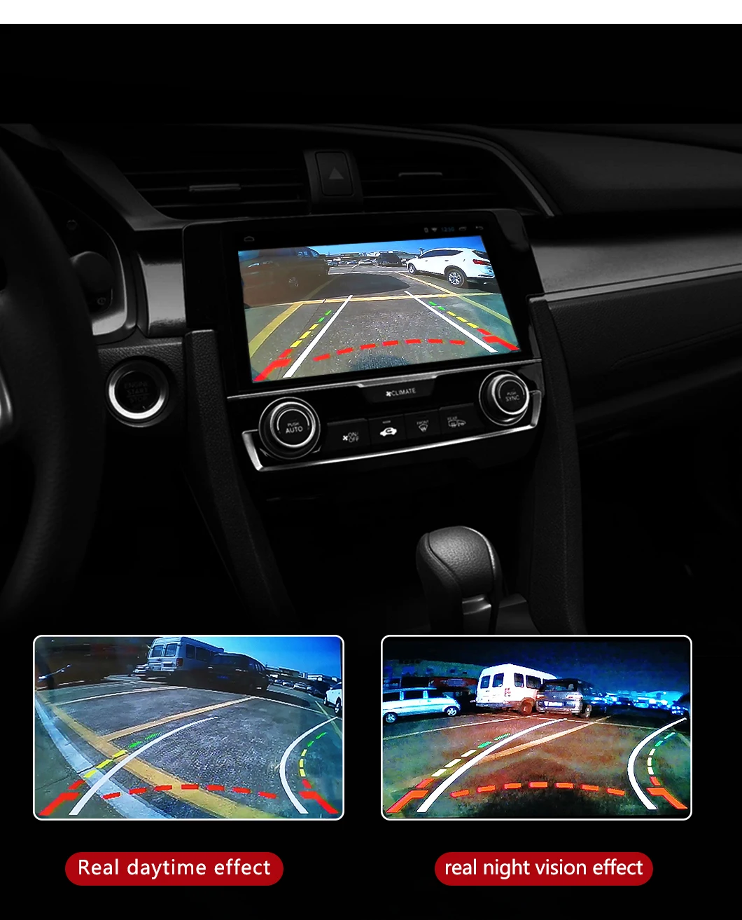 Car Rearview Camera Back 8 Led Round Backup Front Camara De Reversa Ahd