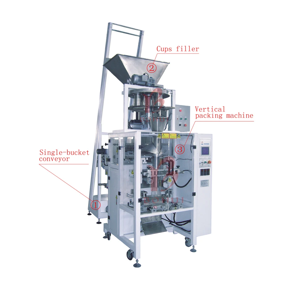 Automatic Volumetric Cups Filler For Rice Sugar Salt Bean Cashew Nut