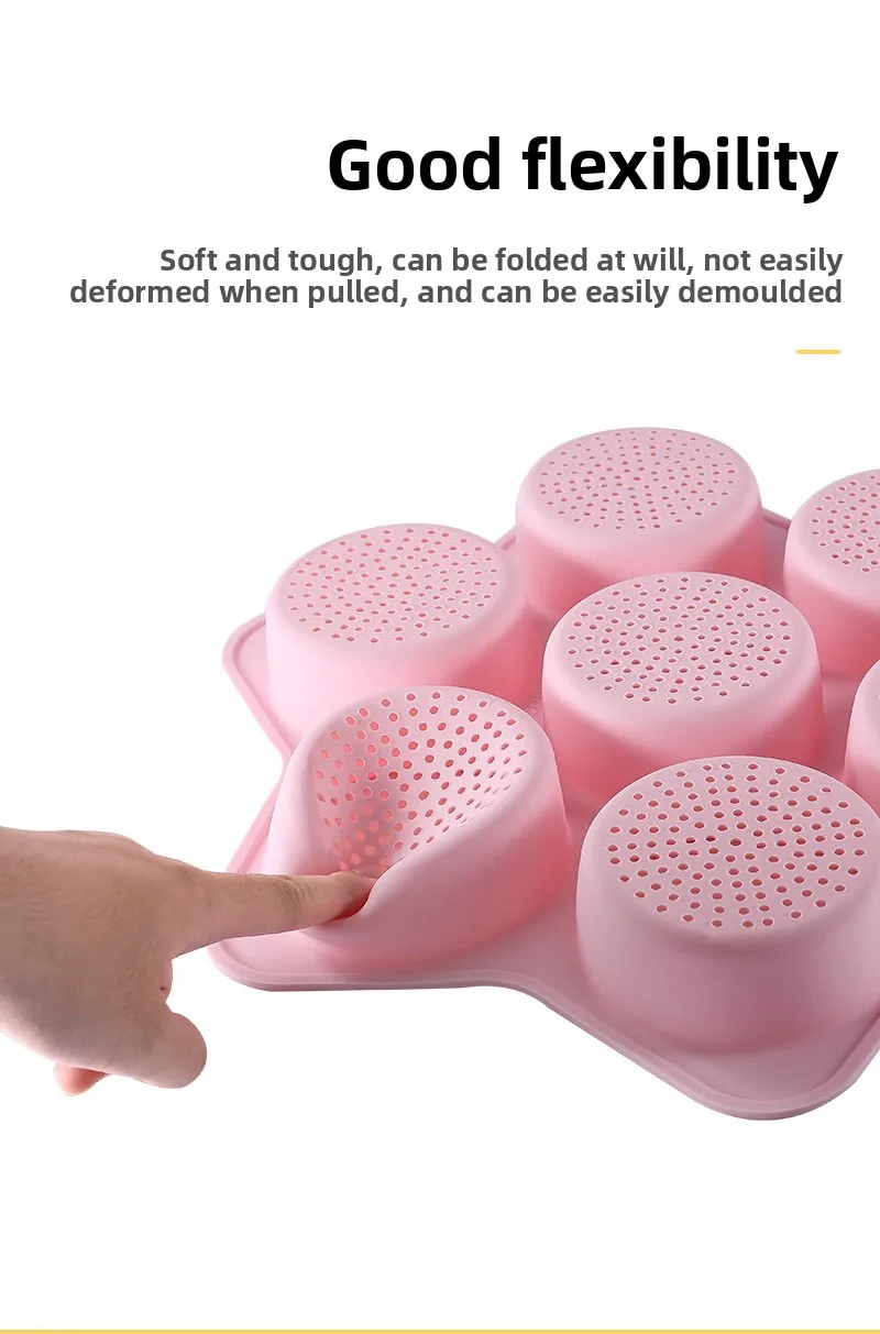 7-Hole Silicone Bread Mold with Breathable Hollow Burger Mold Silicone Burger Baking Sheet for Cake Tools manufacture