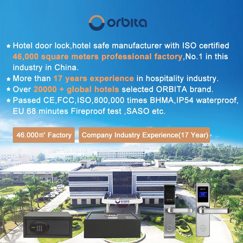 Orbita High Security Master Key Rfid Key Card Electronic Hotel Smart Door Locks With Free Management Software System